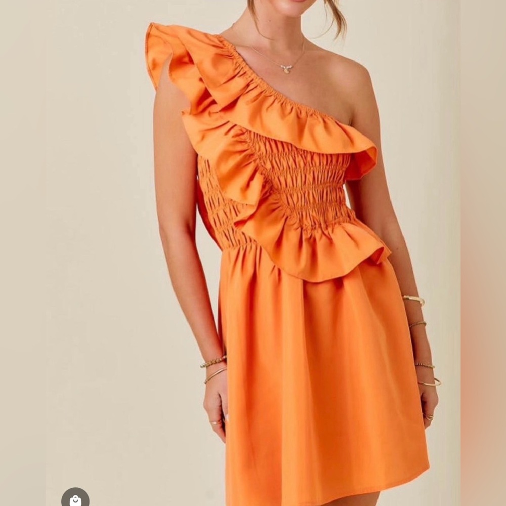 NWT Day+Moon One-Shoulder Ruffle Dress